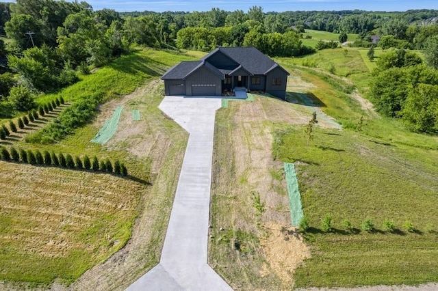 bird's eye view featuring a rural view