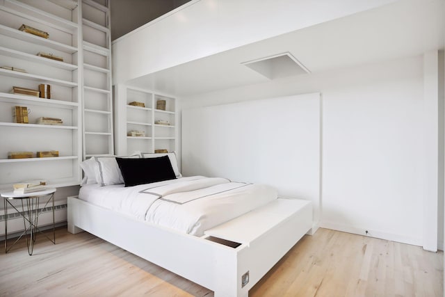 bedroom featuring light hardwood / wood-style floors