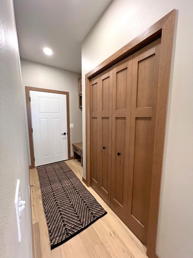 doorway featuring light wood-type flooring