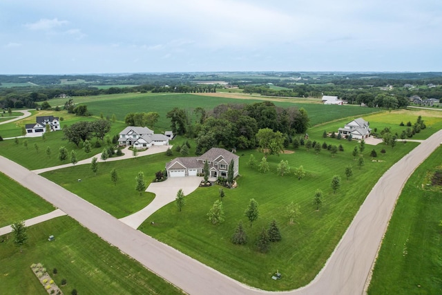 bird's eye view with a rural view