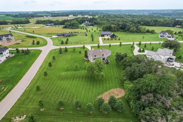 bird's eye view with a rural view