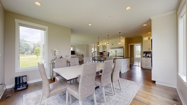 dining room with hardwood / wood-style floors