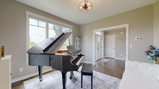 interior space with hardwood / wood-style flooring