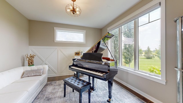 misc room featuring hardwood / wood-style floors and a wealth of natural light