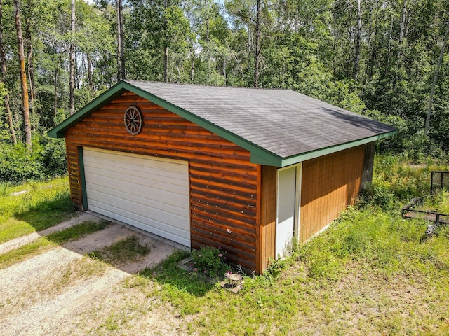 view of garage