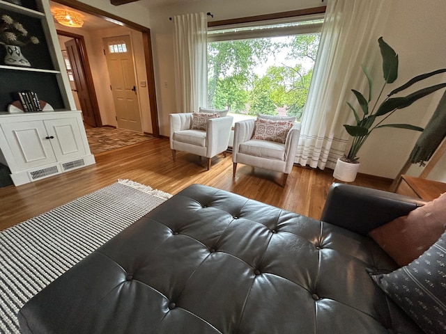 living room featuring hardwood / wood-style floors