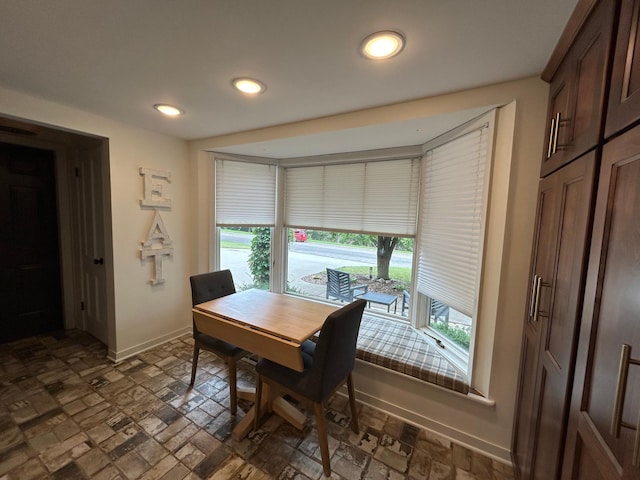 1324 Ridgeview Dr, Montevideo, MN 56265 - dining room featuring recessed lighting, stone finish flooring, and baseboards