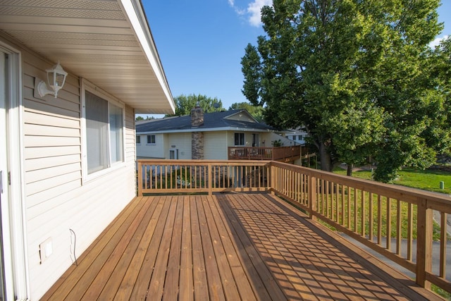 deck with a yard