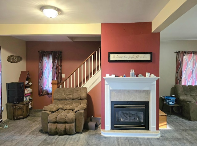 view of carpeted living room