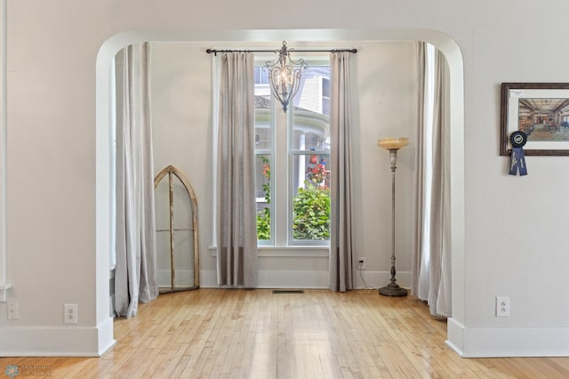 doorway to outside featuring light hardwood / wood-style floors