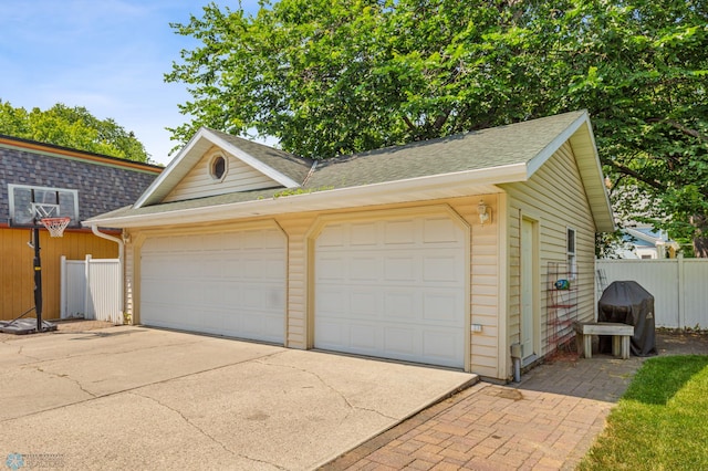 view of garage