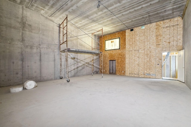 interior space featuring concrete floors