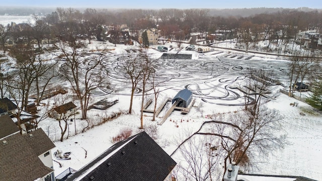 view of snowy aerial view