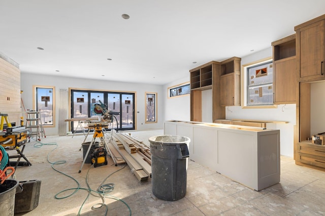 kitchen featuring open shelves