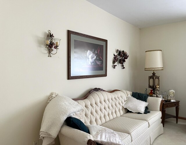 living room featuring carpet flooring