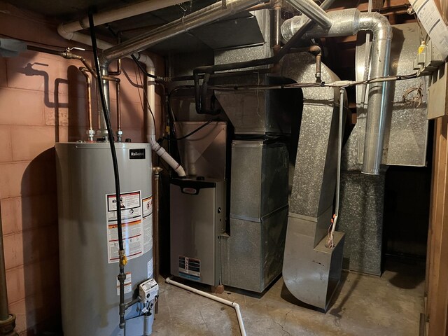 utilities featuring gas water heater