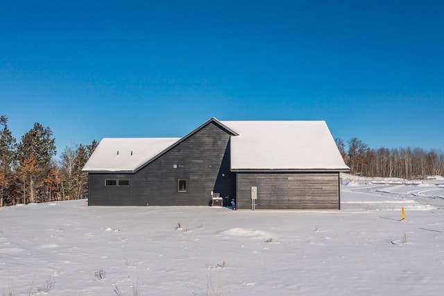 view of snowy exterior