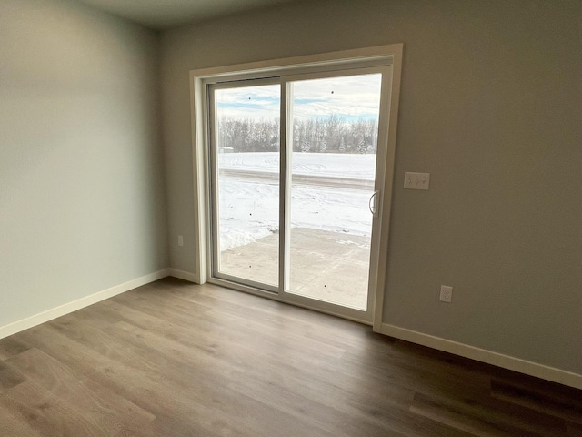 empty room featuring wood-type flooring