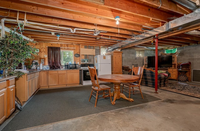 interior space with white fridge