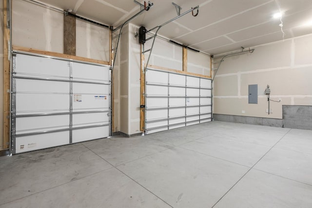 garage with electric panel