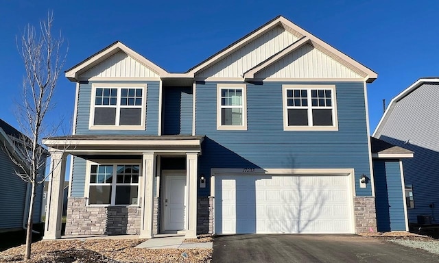 craftsman-style house with a garage