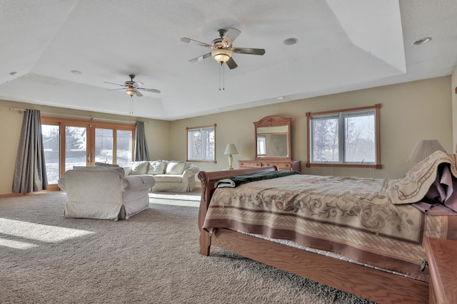 10834 178th Cir NW, Elk River, MN 55330 - bedroom with a tray ceiling, carpet flooring, a ceiling fan, and recessed lighting