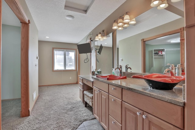10834 178th Cir NW, Elk River, MN 55330 - full bath with double vanity, a textured ceiling, and baseboards