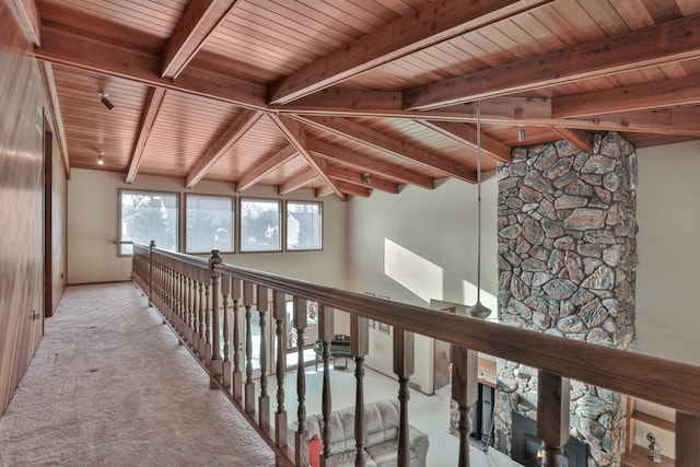 10834 178th Cir NW, Elk River, MN 55330 - hall featuring wood ceiling and carpet