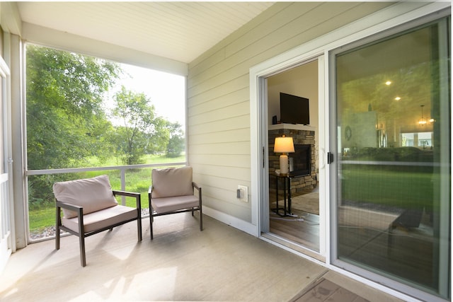 view of sunroom