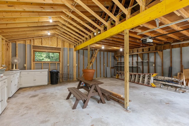 misc room featuring vaulted ceiling