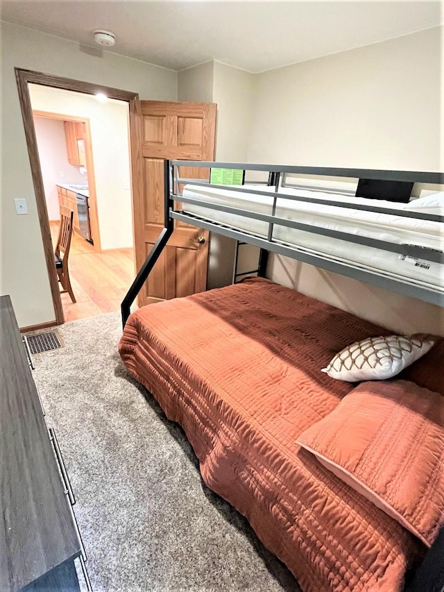 bedroom featuring light hardwood / wood-style flooring