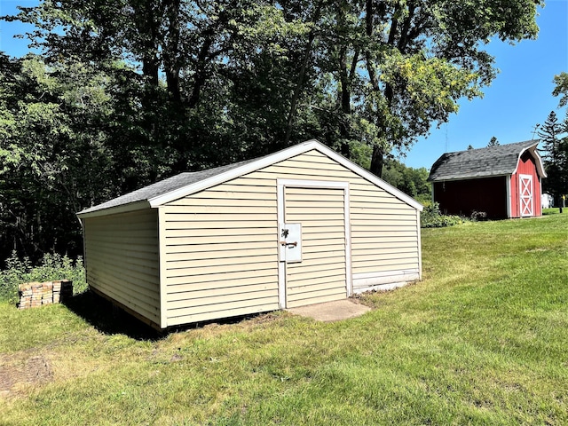 view of shed