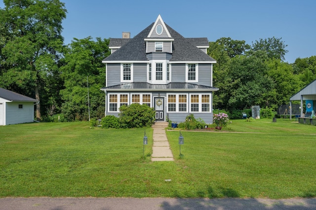 victorian house with a front lawn