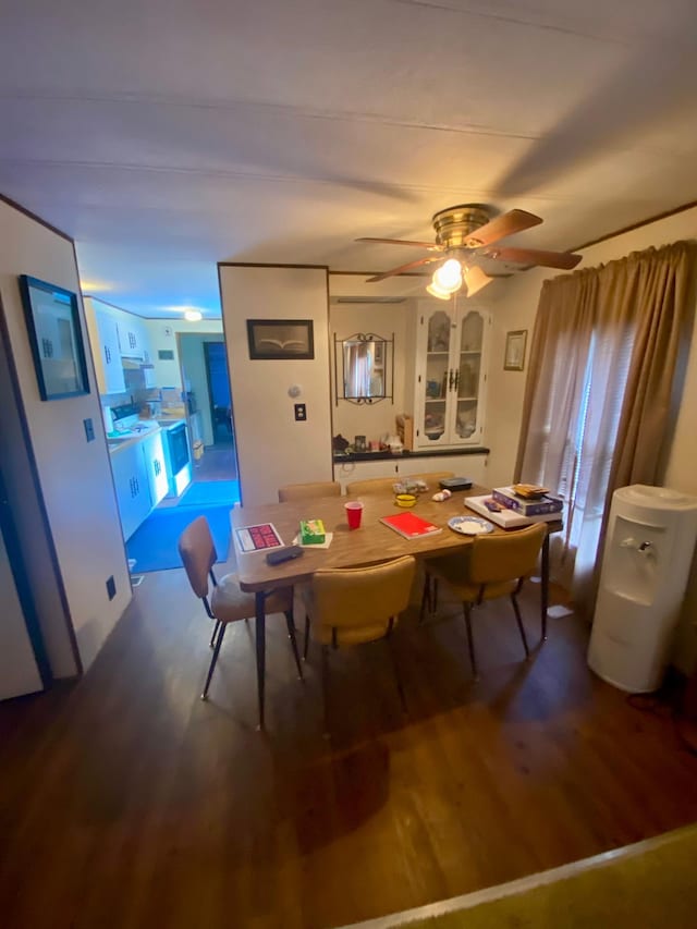 LOT178 28th, Baudette Twp, MN 56623 - dining space with a ceiling fan and dark wood-style floors