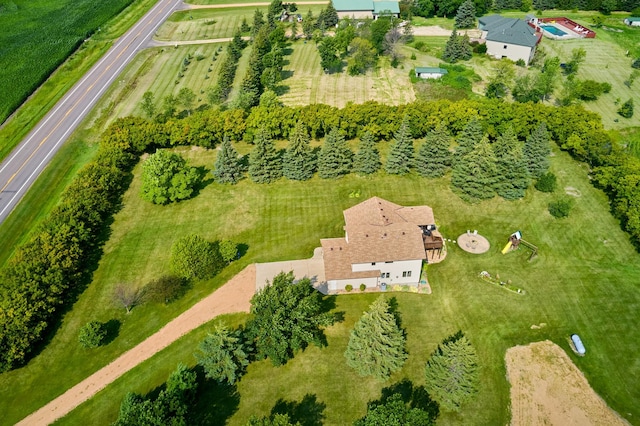aerial view of property and surrounding area with rural landscape