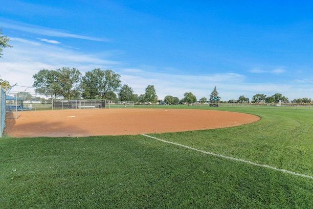 view of home's community featuring fence and a lawn