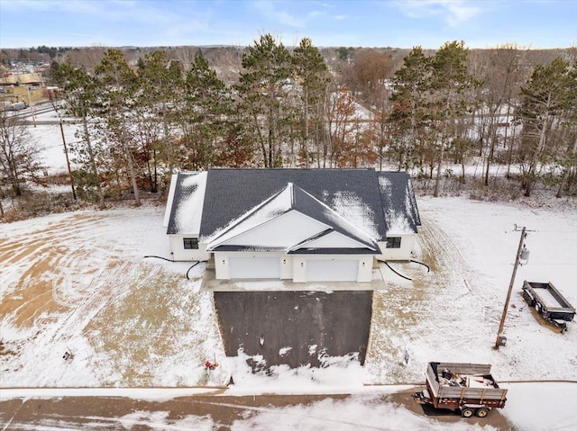 view of snowy aerial view