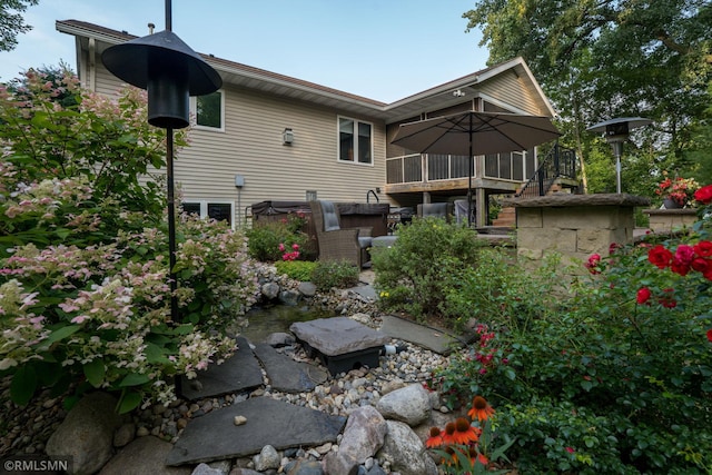 back of property with a patio area