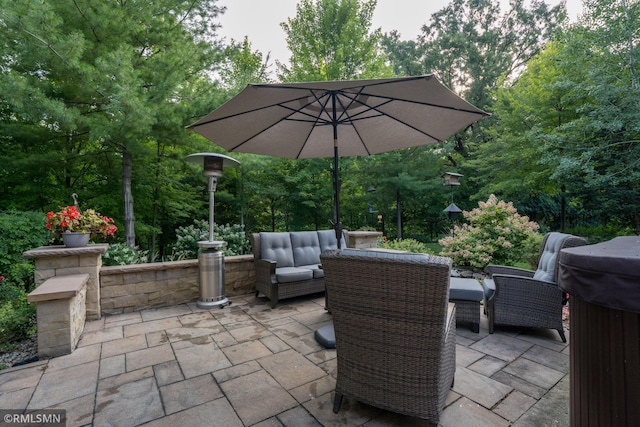 view of patio with an outdoor living space