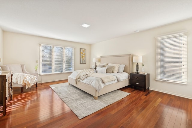 bedroom featuring dark hardwood / wood-style floors