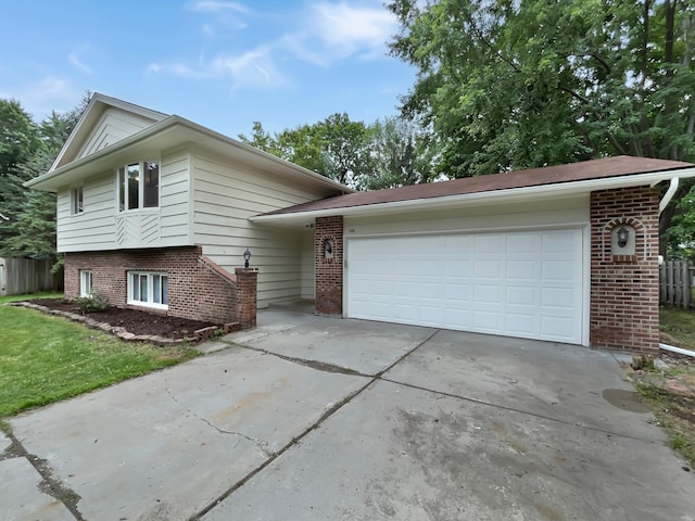 split level home with a garage