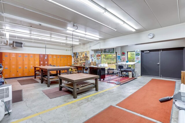 interior space featuring concrete floors