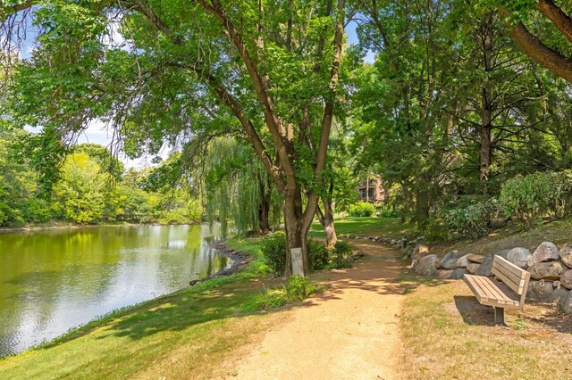 view of property's community featuring a water view