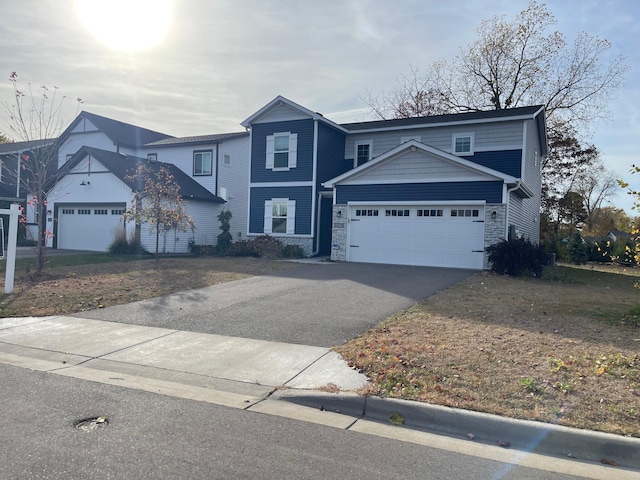 view of front facade with a garage