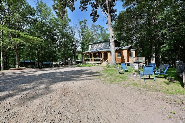 view of front facade featuring covered porch