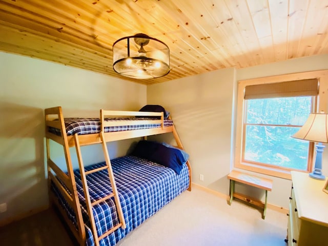 bedroom featuring wood ceiling