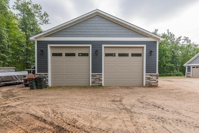 view of garage