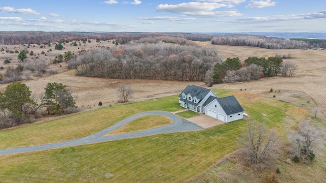 bird's eye view featuring a rural view