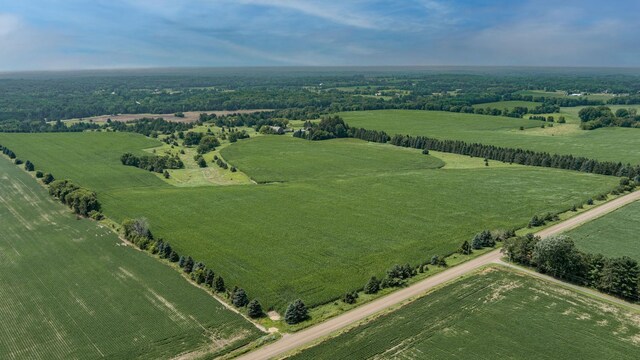 aerial view featuring a rural view