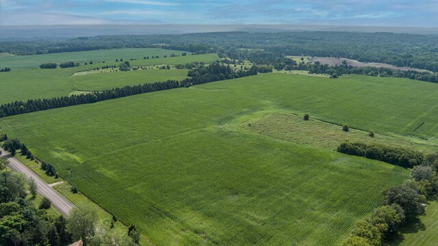 aerial view with a rural view